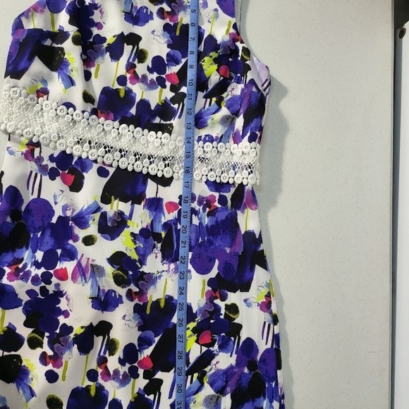 Vintage Kensie Floral Sleeveless Dress with Lace Detail Casual Summer Dress - Picture 9 of 11